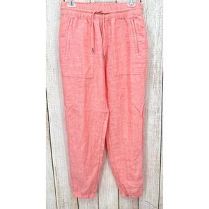 Athleta Retreat‎ Linen Jogger Pants Size 0 Sunset Glow Pink Lightweight
